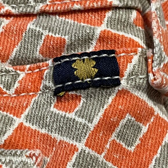 LUCKY BRAND CHARLIE CAPRI ORANGE DIAMOND PATTERN JEANS WOMEN’S 0 - EUC - Picture 12 of 12